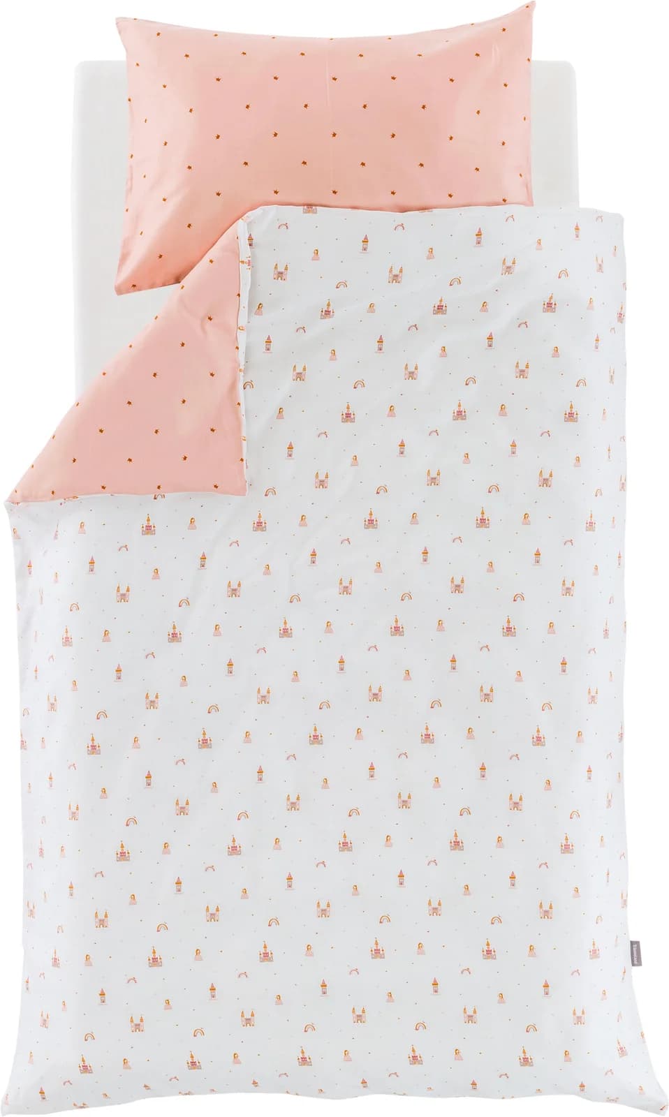 TRÄUMELAND Babybettwäsche Prinzessinnen Rosa Weiß Braun Jersey