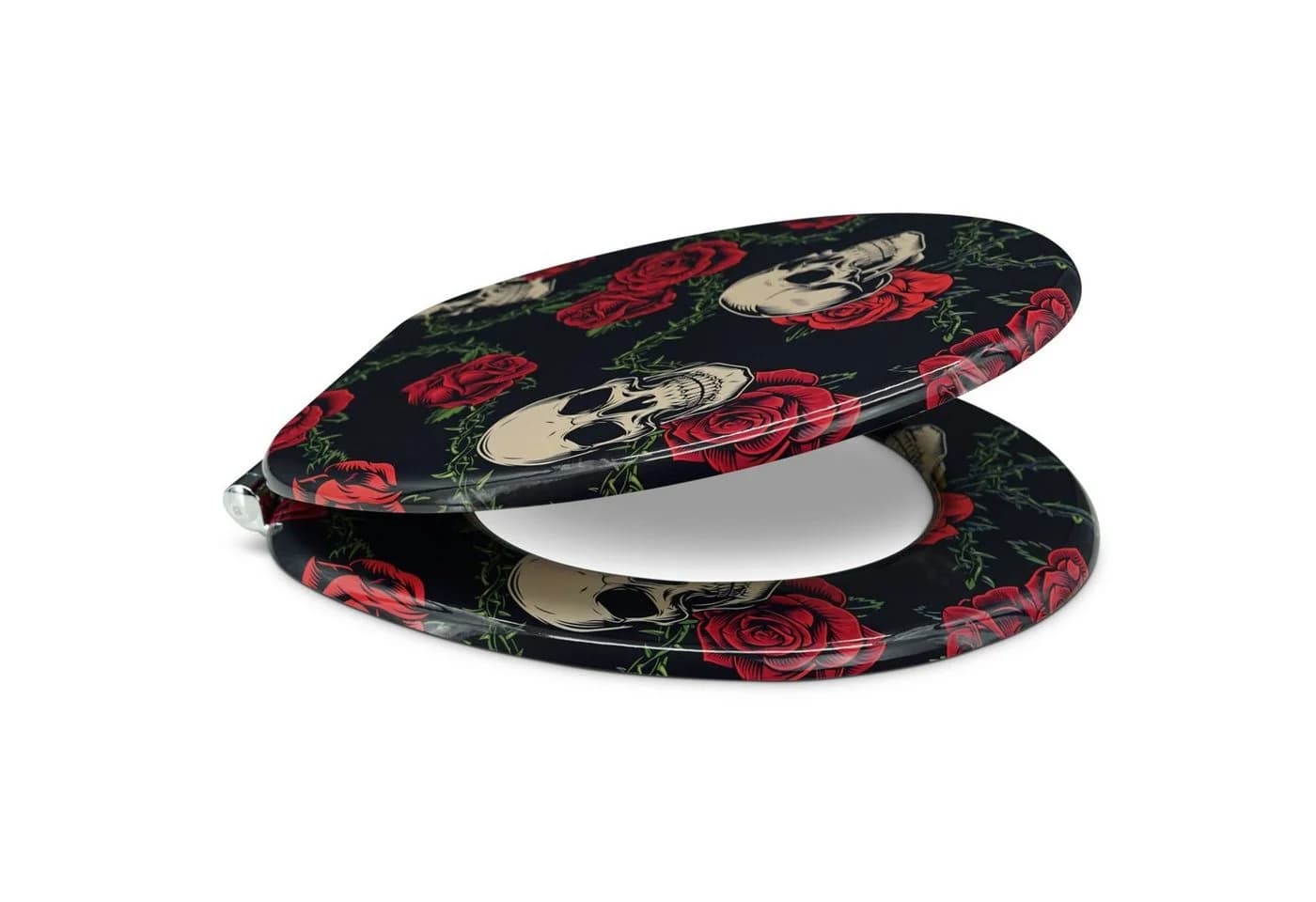 Sanfino WC-Sitz Rose Skull Holz Absenkautomatik
