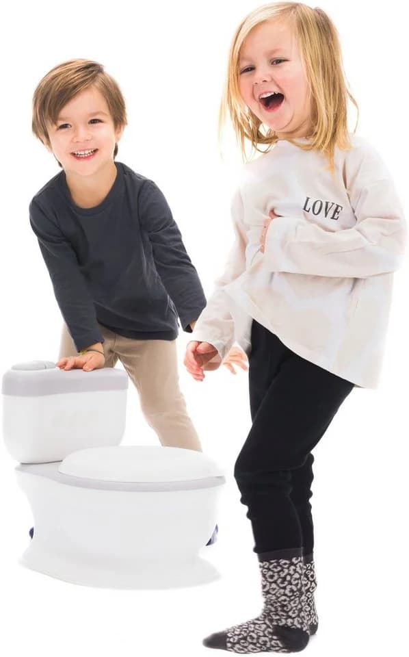 FILLIKID Mini Toilette Marlin Grau/Weiß mit Soundeffekt