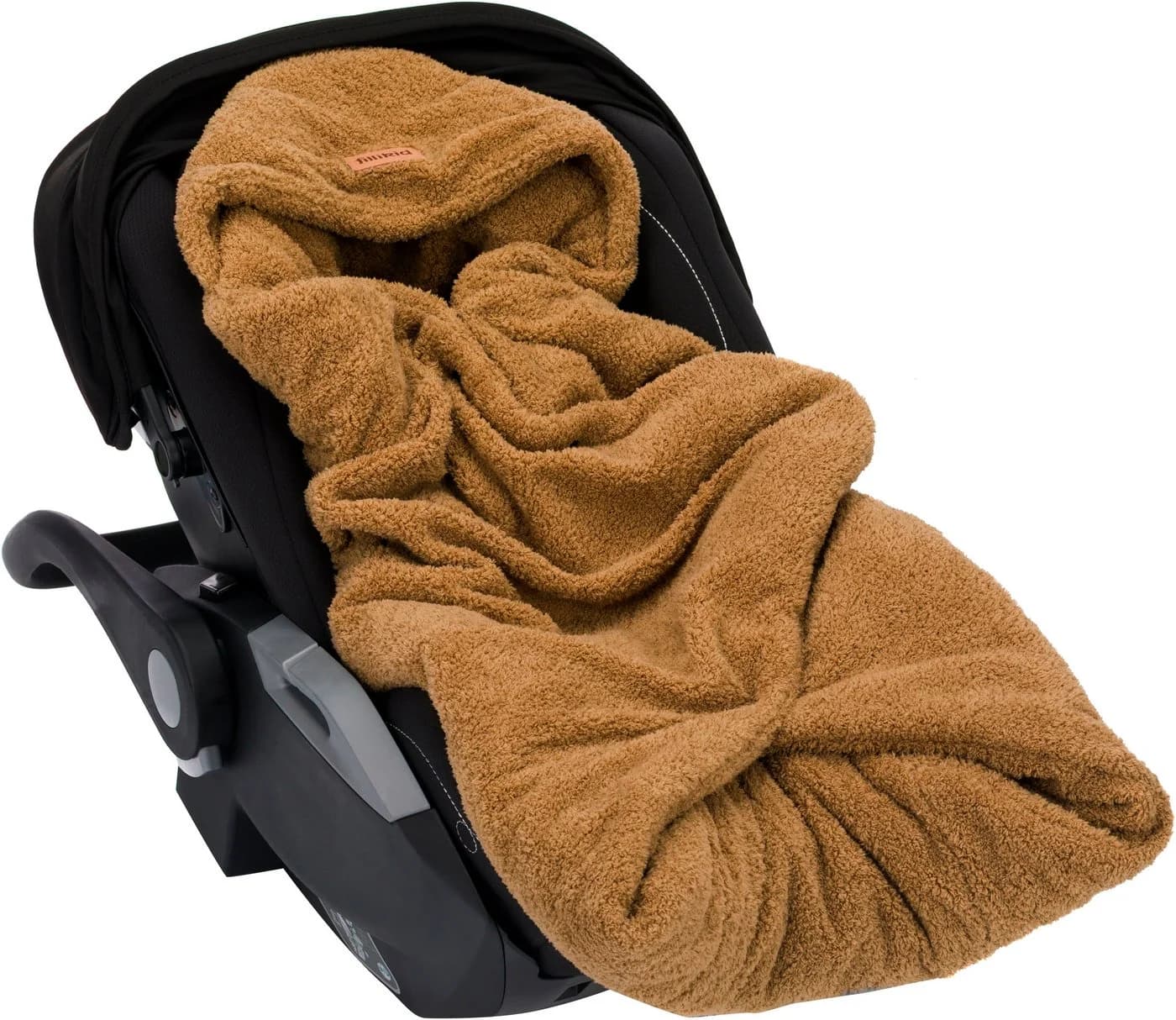 Einschlagdecke Dinara Braun Teddyplüsch Fillikid für Autositz Gr. 0 oder Kinderwagen