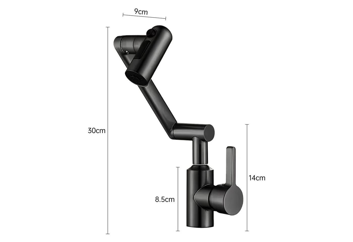 SEHAUSEU Waschtischarmatur 360° drehbar schwarz/weiß
