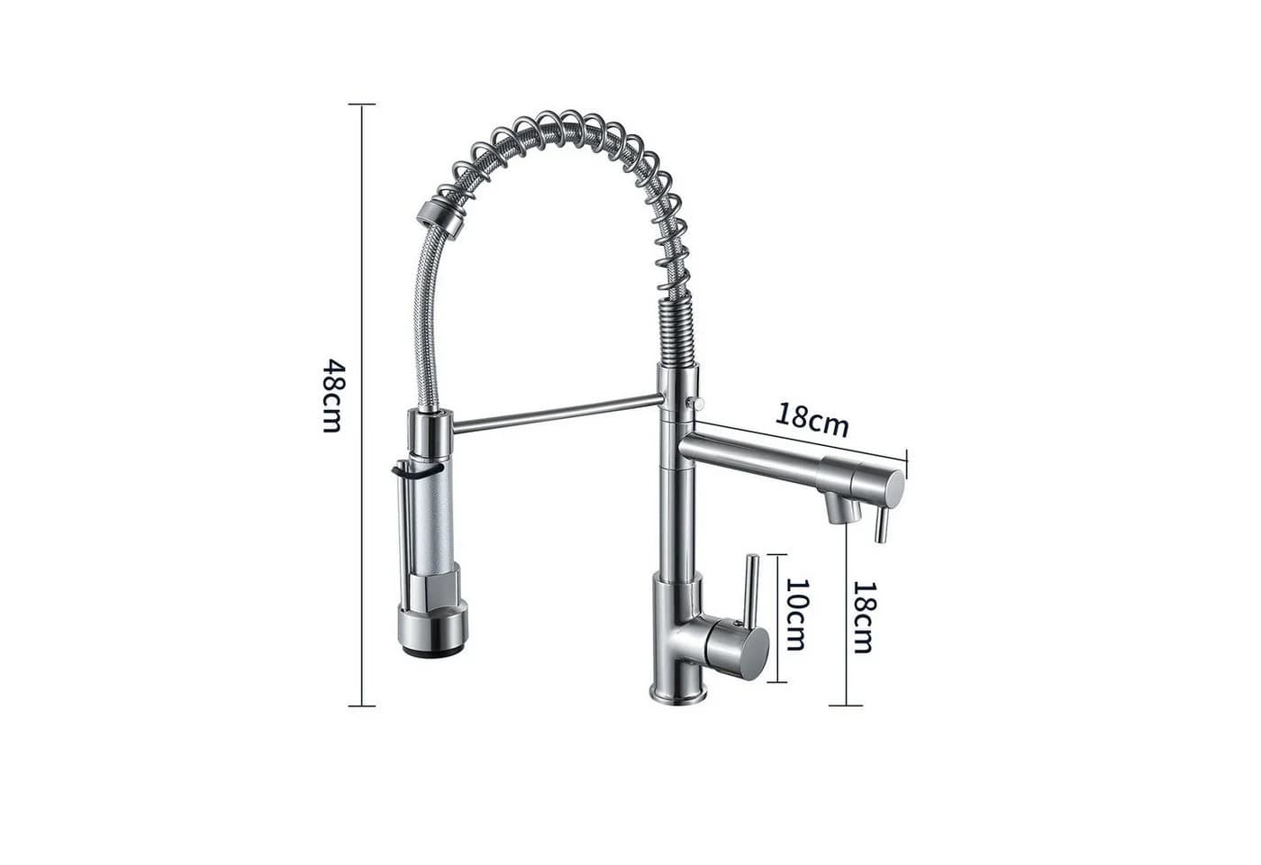SEHAUSEU Küchenarmatur Wasserhahn Schwarz/Silber Edelstahl