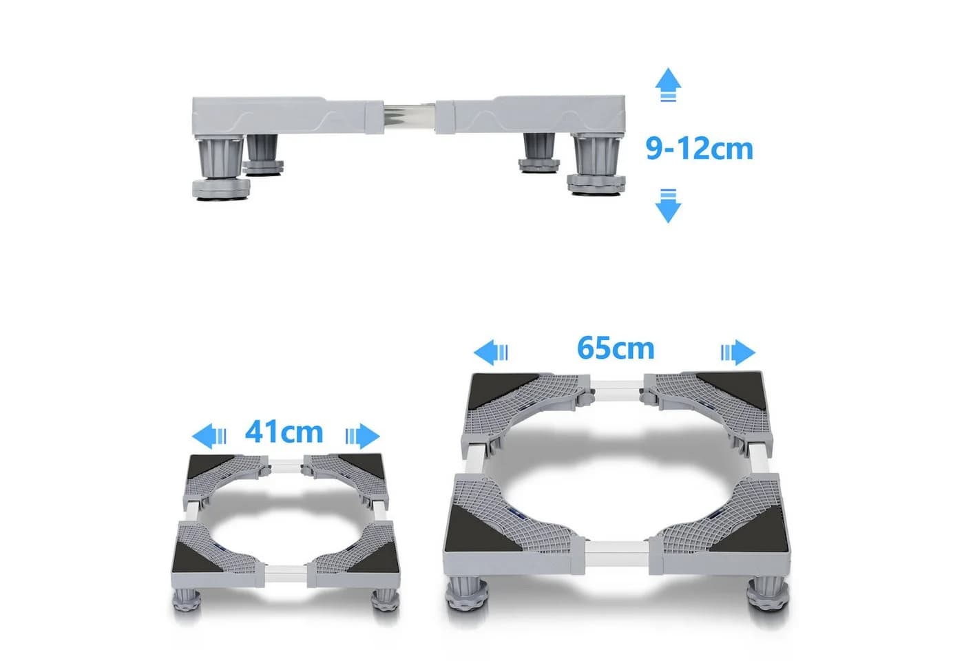 Clanmacy Waschmaschinenuntergestell Verstellbar für Trockner 41-66cm