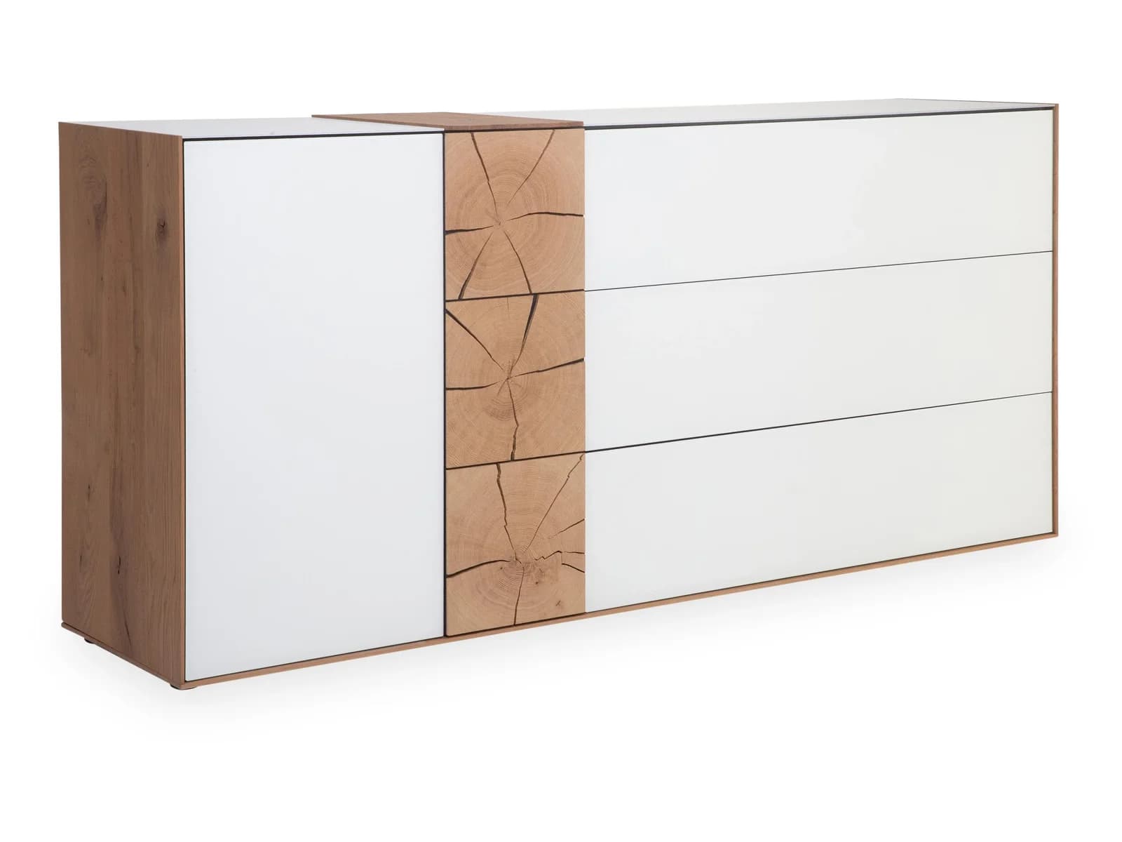 Sideboard hartmann HEAVEN Massivholz Mattglas Weiß Modern