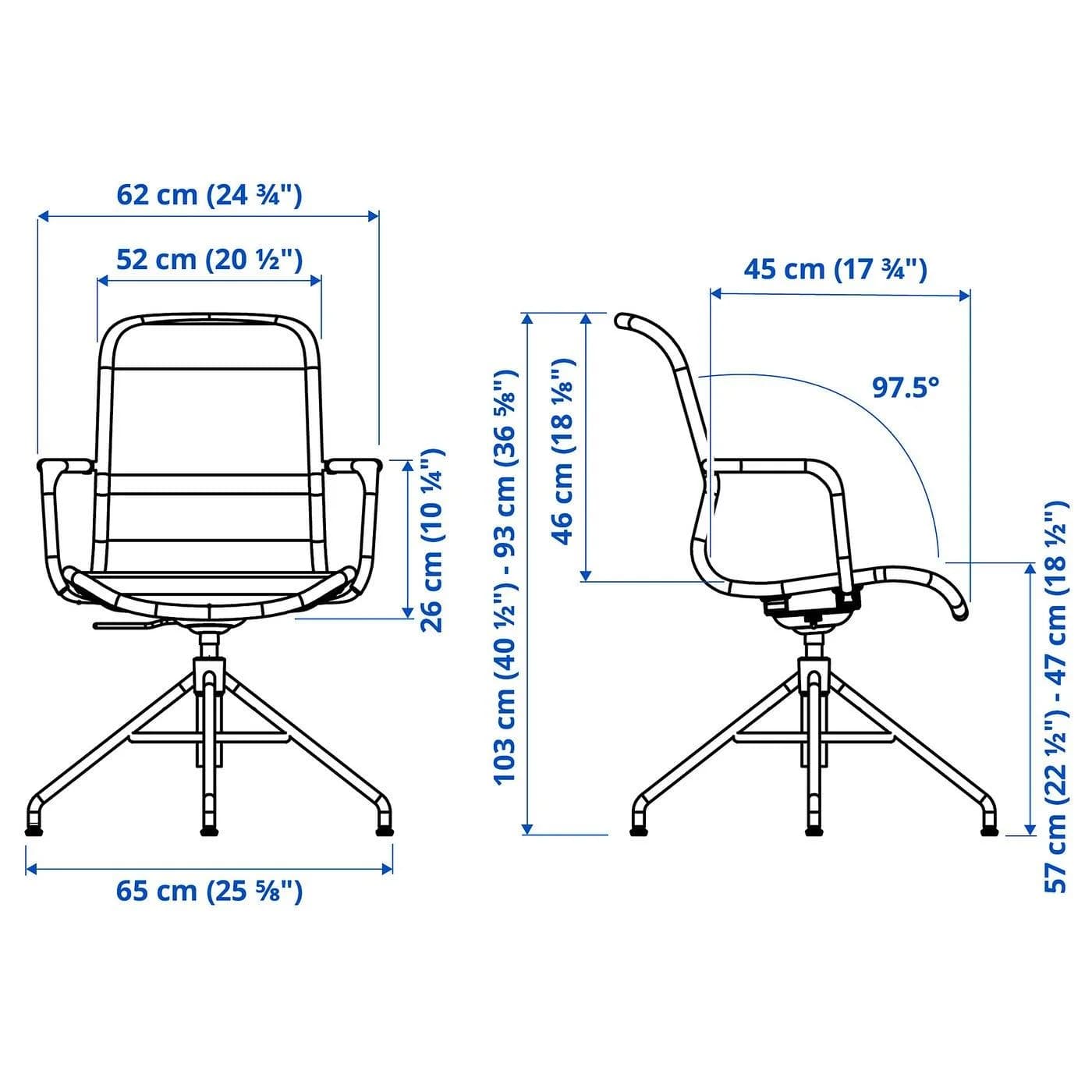 IKEA STIGBYGEL Drehstuhl mit Armlehnen Beige/Weiß