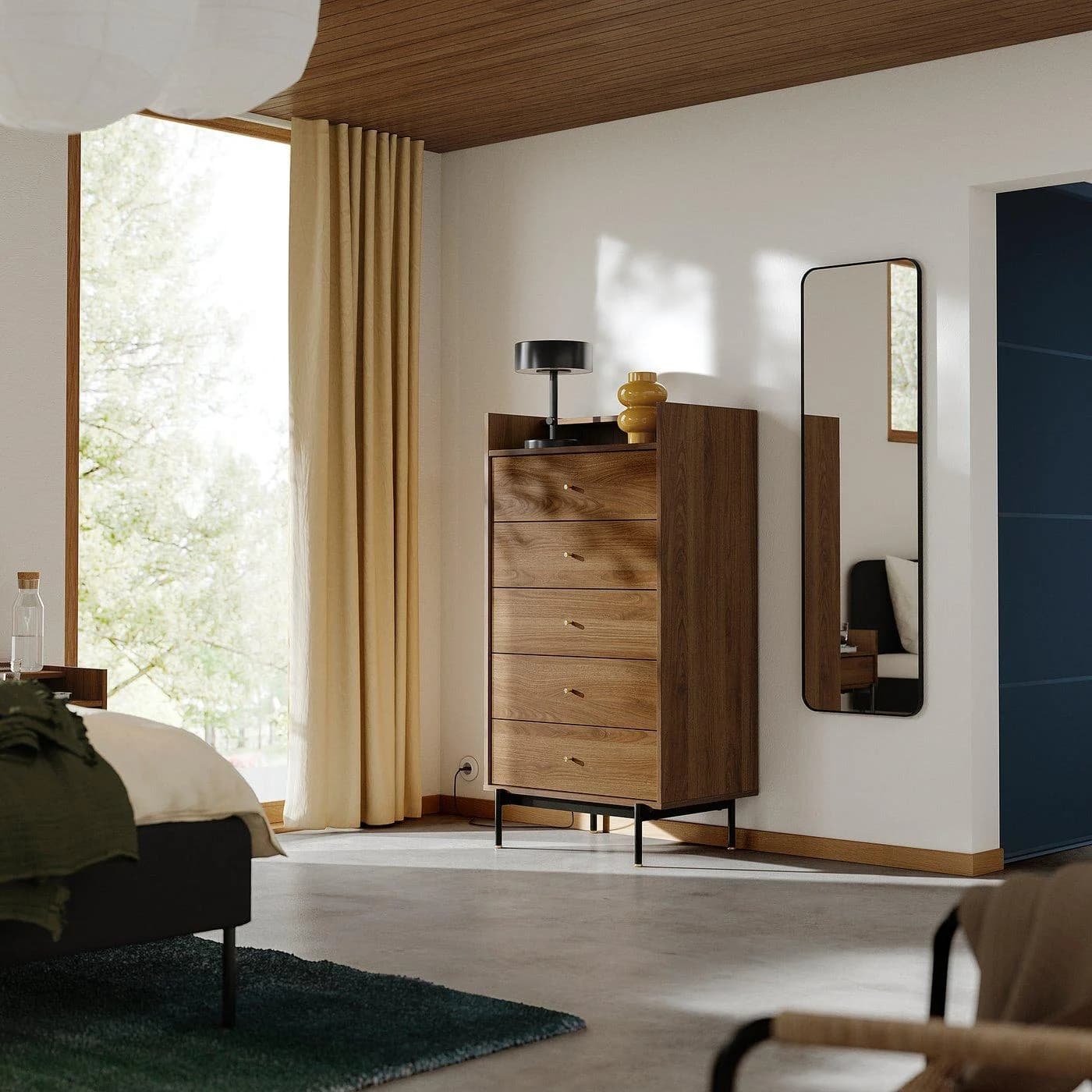 IKEA RÅDMANSÖ Kommode mit 5 Schubladen Braun Nussbaumnachbildung