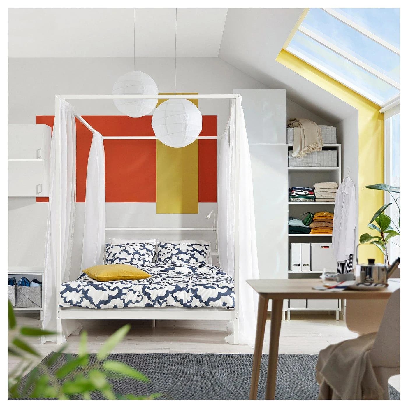 IKEA VITARNA Himmelbettgestell Weiß