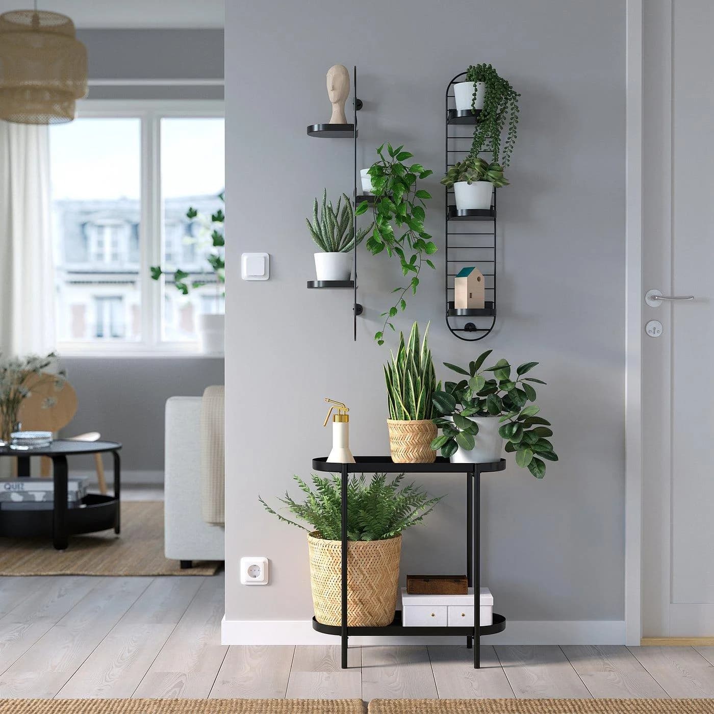 IKEA SKUGGRÖNA Pflanzenhalter Wandmontage Schwarz