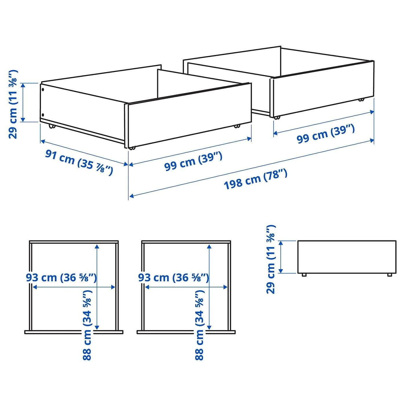 IKEA SMYGA Bettkasten Hellgrau