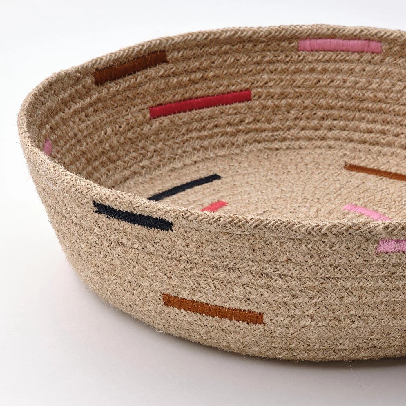 IKEA MÄVINN Korb aus Jute mit bunten Stickereien