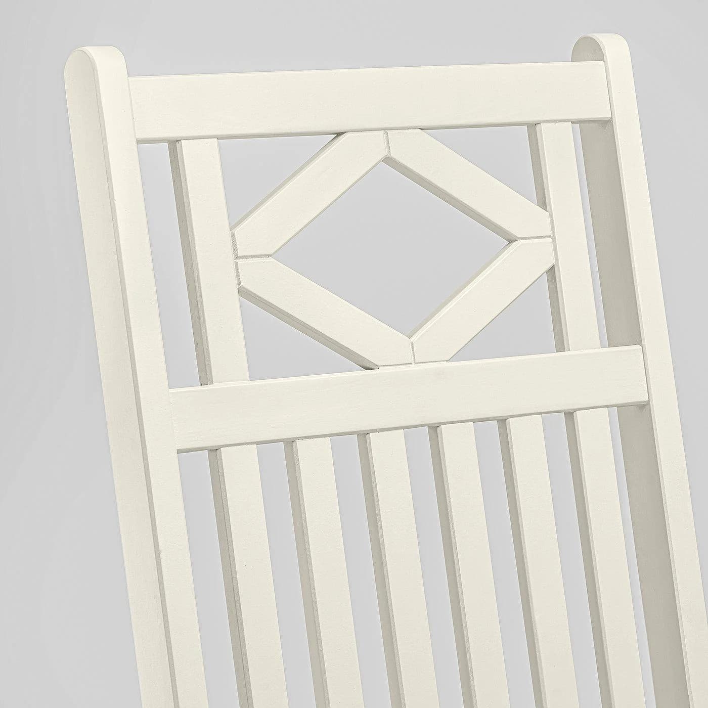 IKEA BONDHOLMEN Hochlehner Außen Beige/Weiß Akazienholz