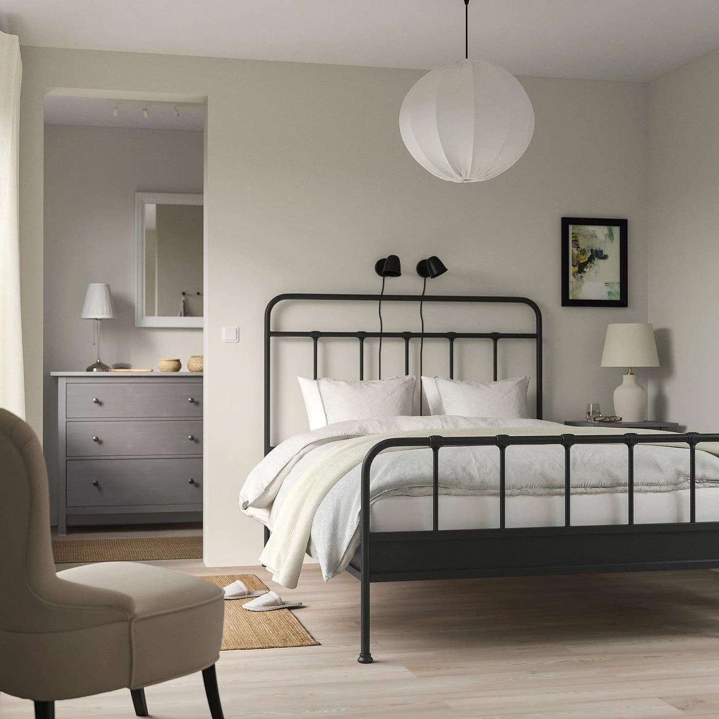 IKEA STJÄRNÖ Bettgestell Stahl Dunkelgrau