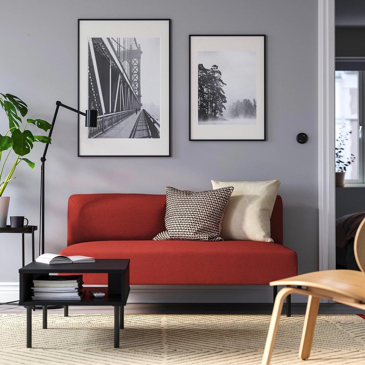 IKEA LILLEHEM 2er-Sitzelement Grau Metall