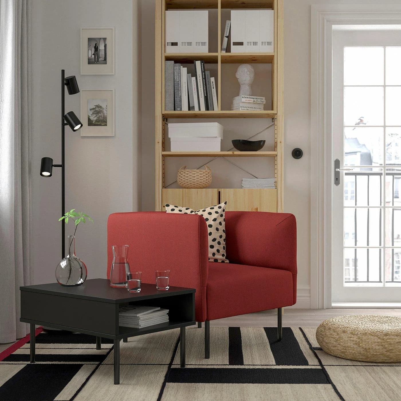 IKEA LILLEHEM Sessel mit Beistelltisch Grau Metall
