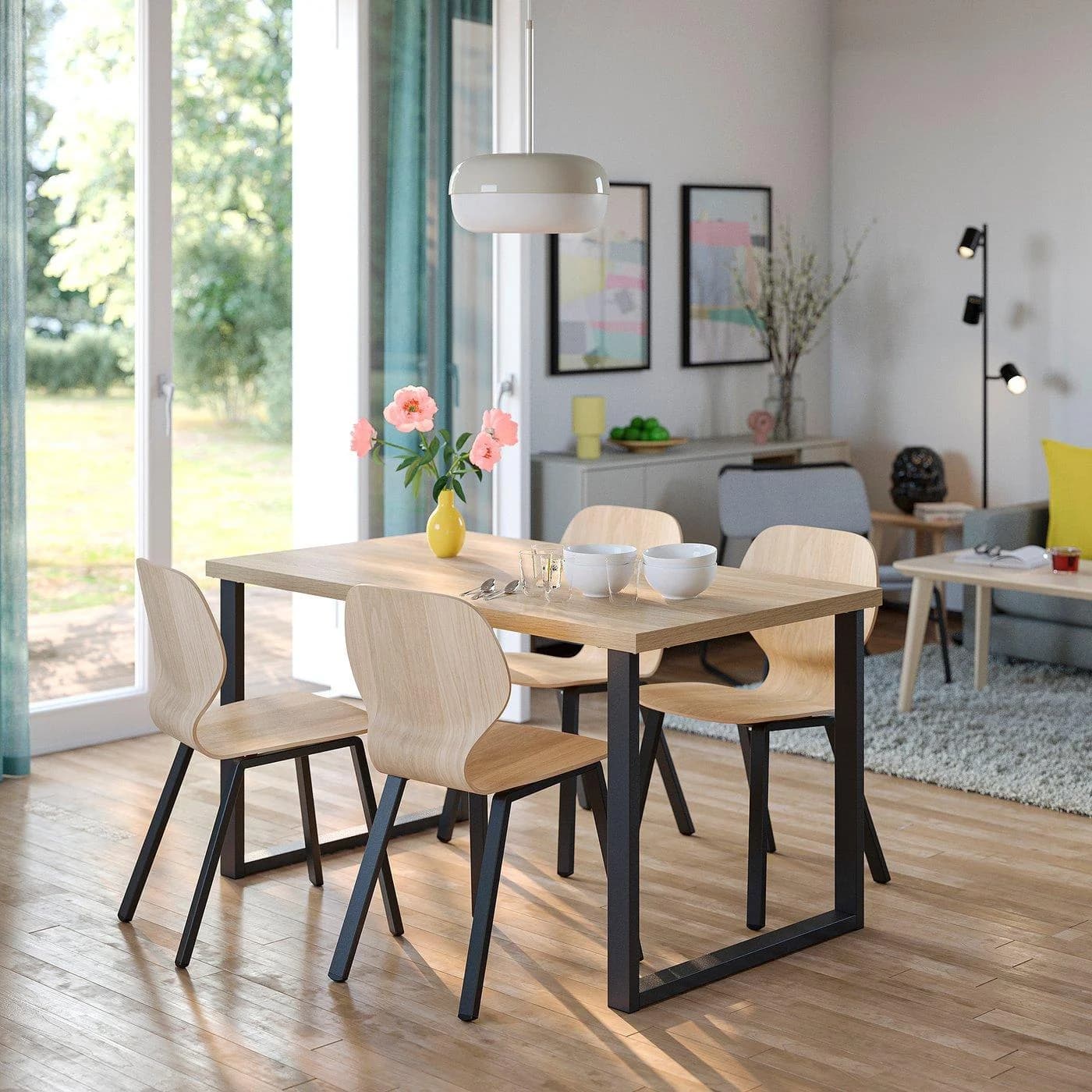 IKEA SKÅLSTA Tisch Dunkelgrau Eichenachbildung