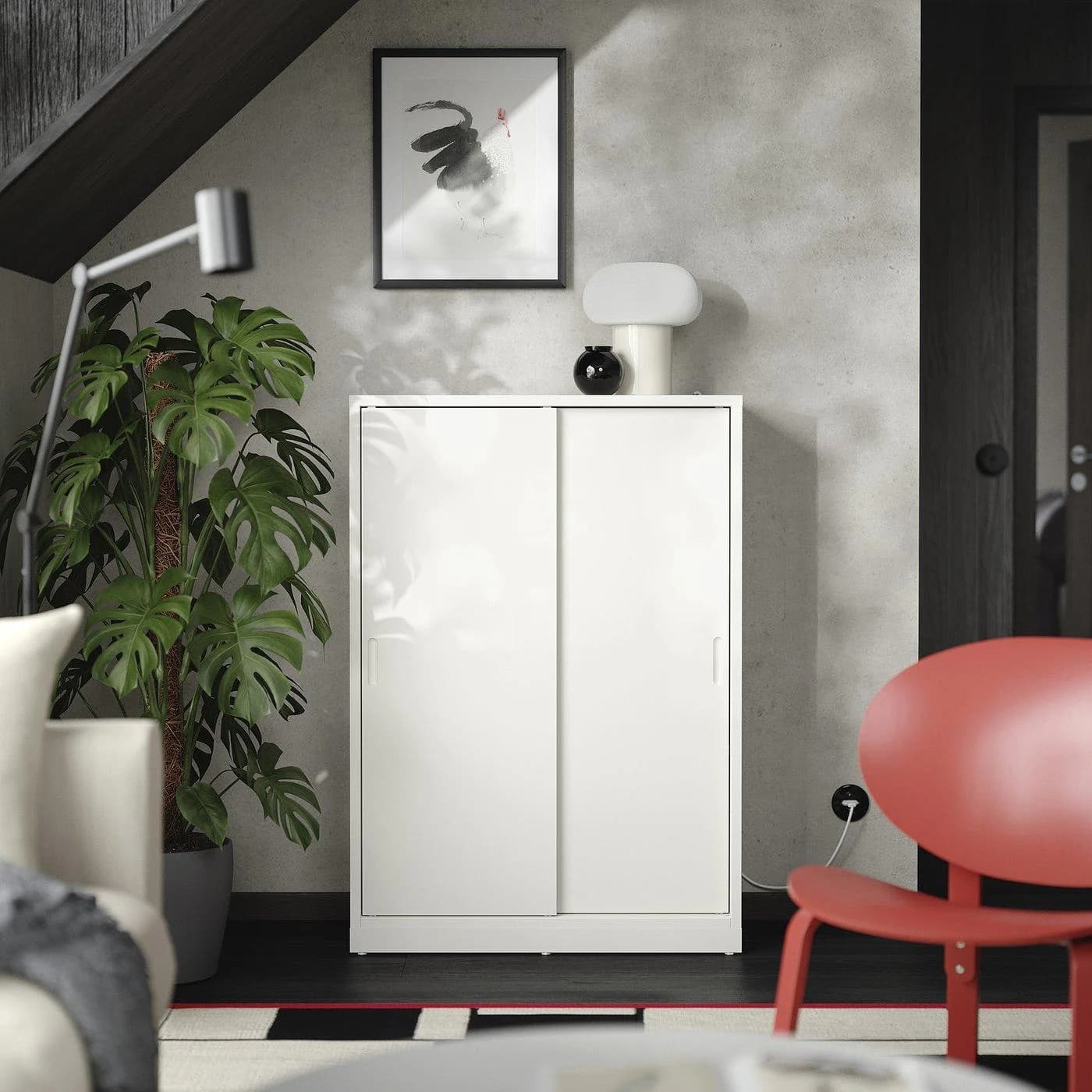 IKEA TONSTAD Schiebetürenschrank Elfenbeinweiß