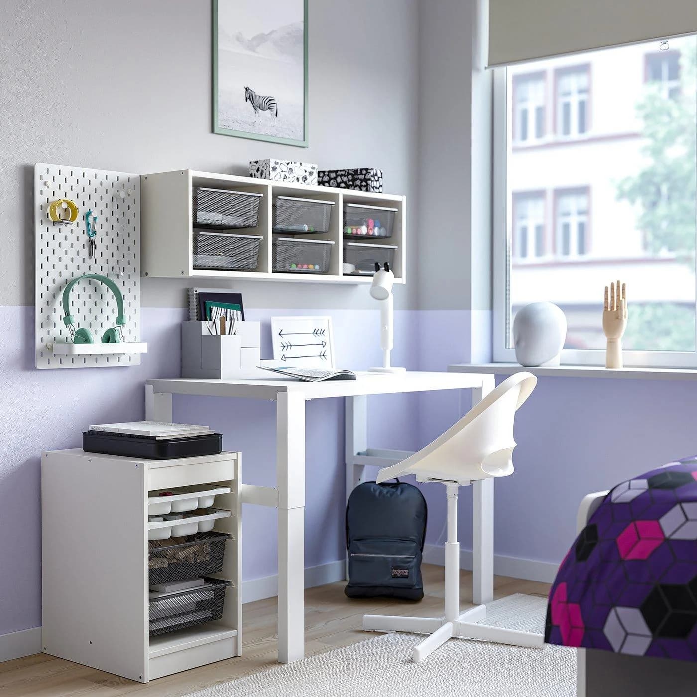 IKEA TROFAST Aufbewahrungskombination mit Boxen und Ablagen Weiß/Dunkelgrau