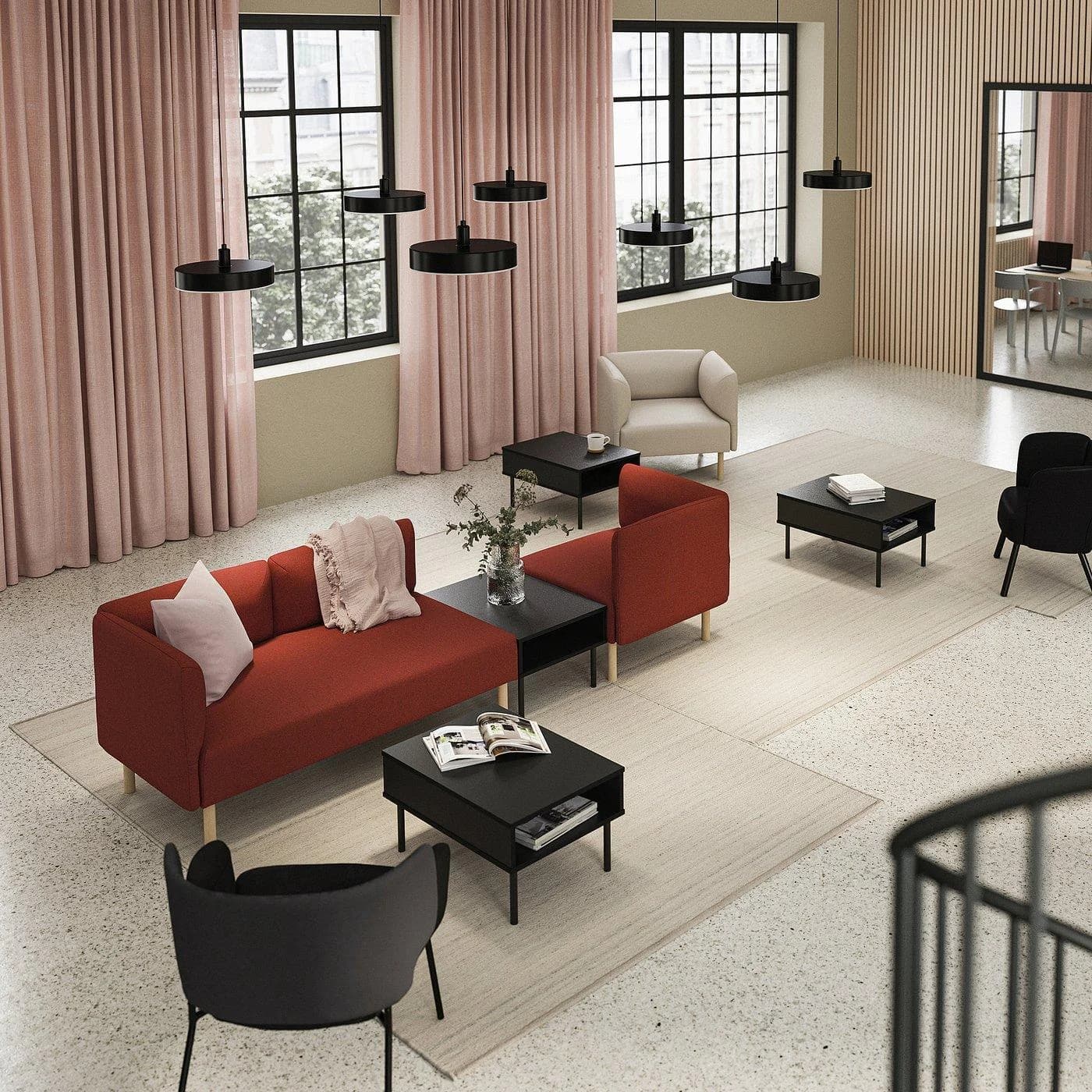 IKEA LILLEHEM 3er-Sitzelement mit Ablage Braunrot Gunnared