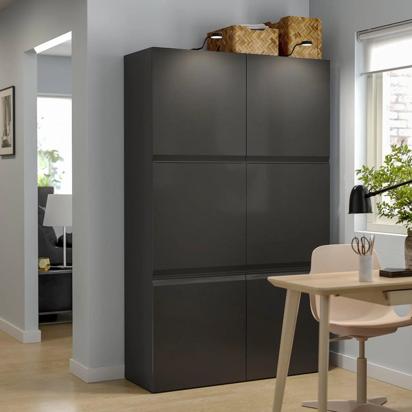 IKEA BESTÅ Aufbewahrung mit Türen Schwarzbraun Anthrazit