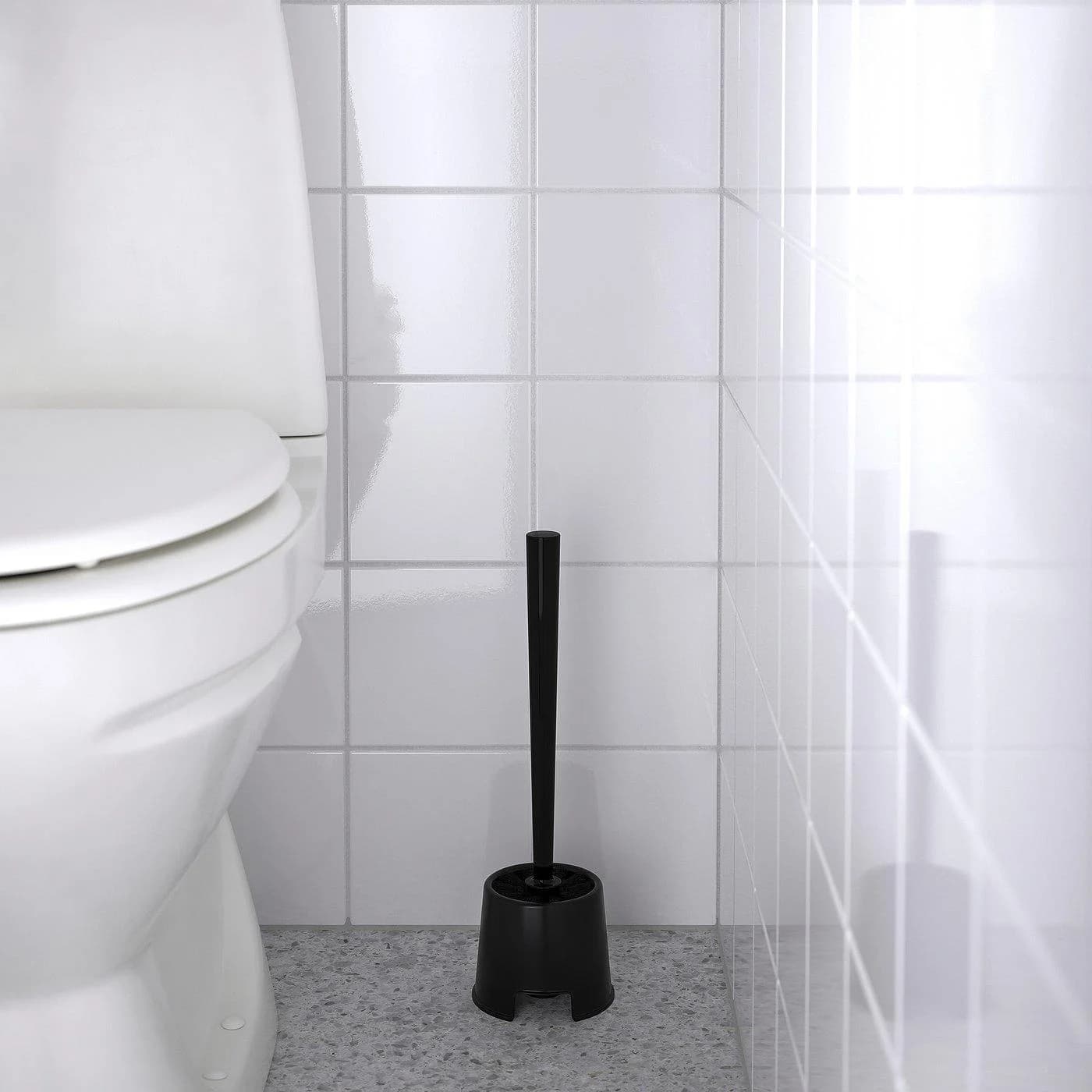 IKEA BOLMEN WC-Bürste/Halter Schwarz Kunststoff