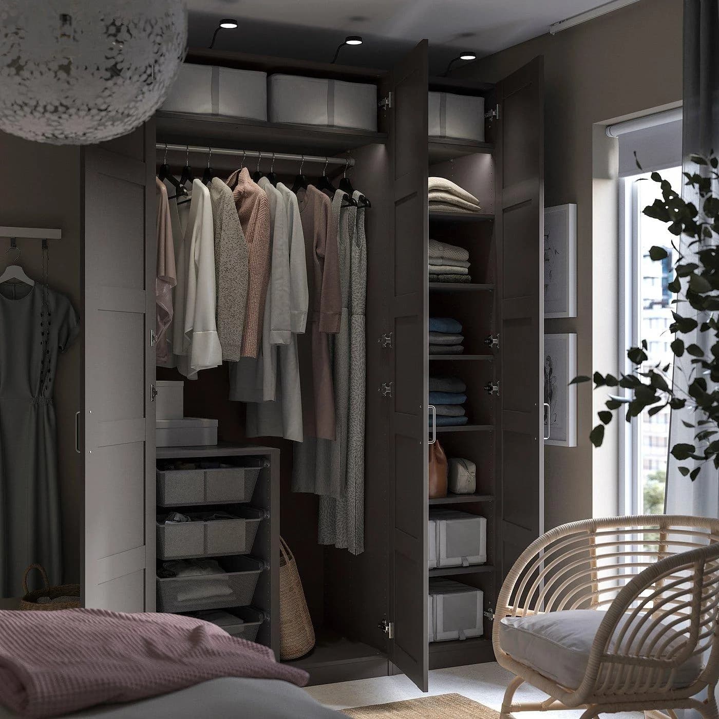 IKEA PAX Korpus Kleiderschrank Dunkelgrau Faltkonstruktion