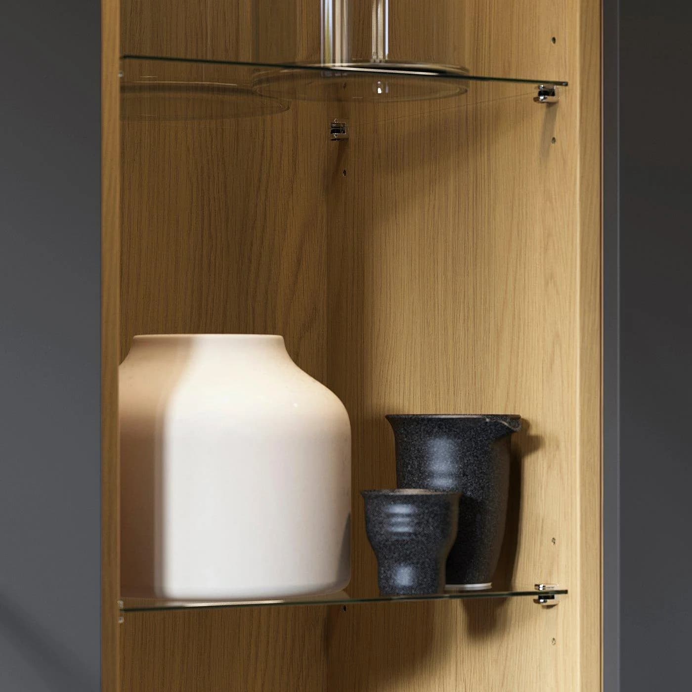 IKEA PAX Anbauelement Mittelteil mit Glas- und Holzablagen
