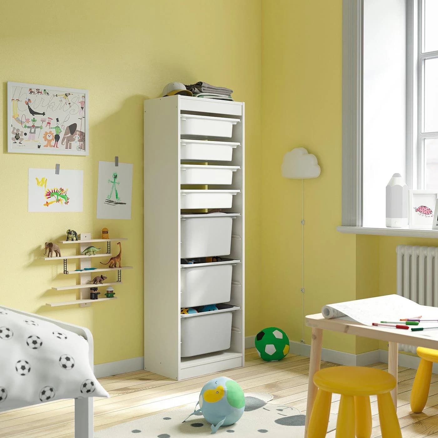IKEA TROFAST Aufbewahrung mit Boxen Weiß Grau