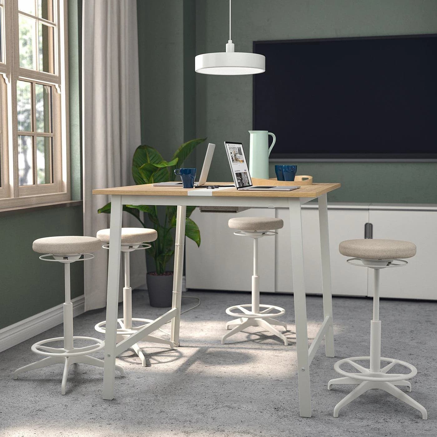IKEA MITTZON Konferenztisch Weiß Höhenverstellbar