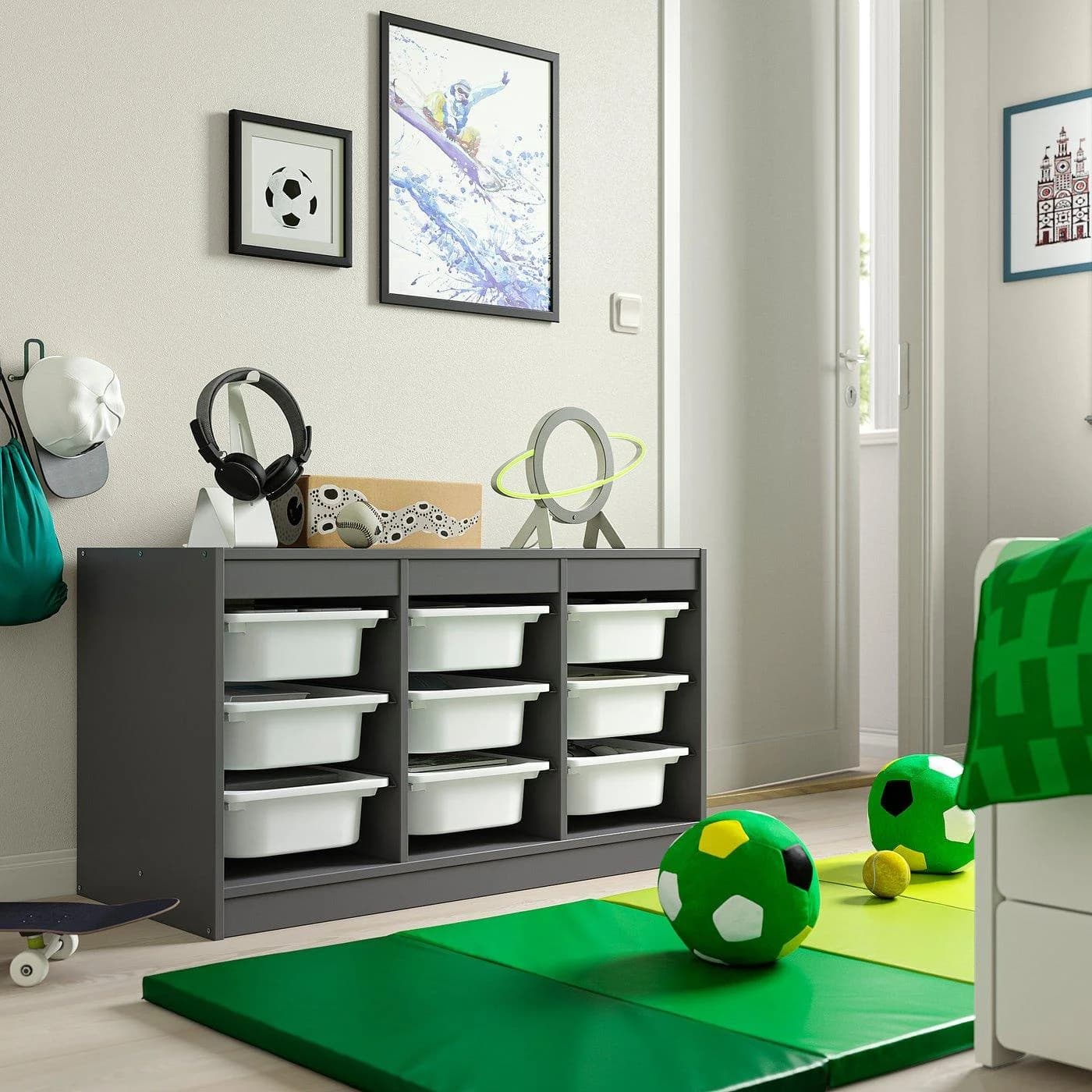 IKEA TROFAST Aufbewahrung mit Boxen Weiß Grau