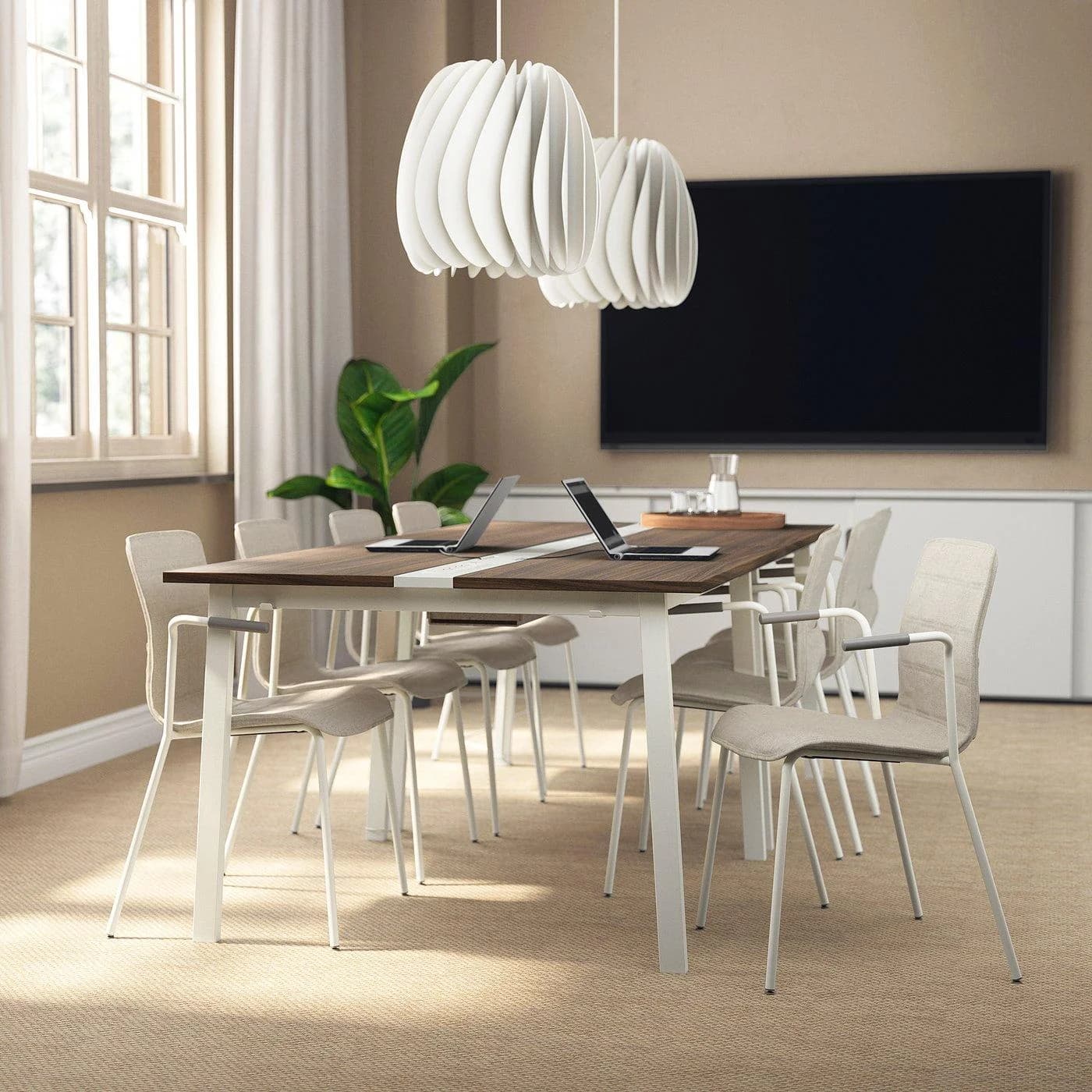 IKEA MITTZON Konferenztisch Weiß