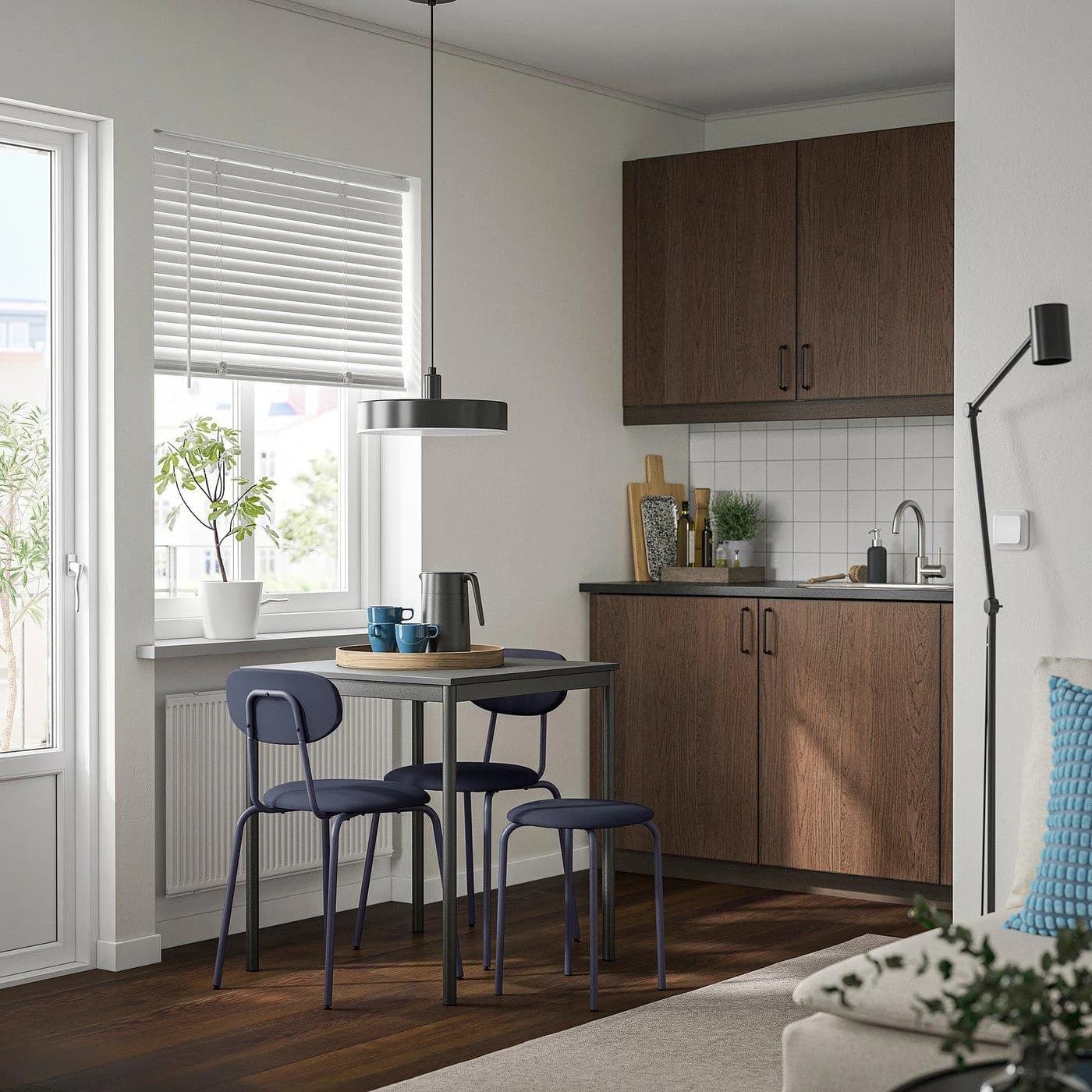 IKEA GULTARP Hocker Dunkelblau Gepolstert Stapelbar