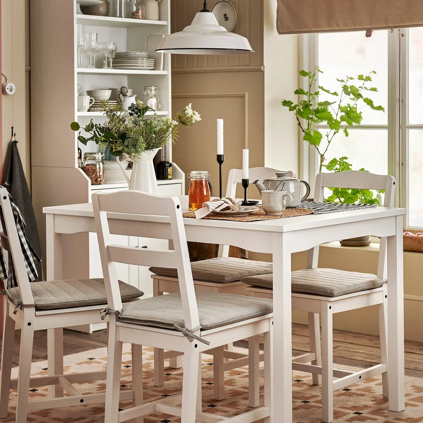 IKEA HAUGA Esstisch Weiß Birkenfurnier