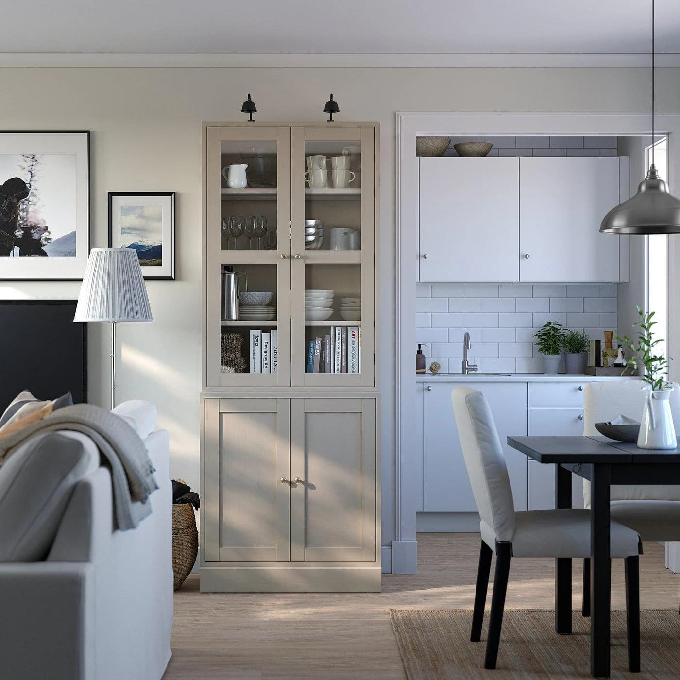 IKEA HAVSTA Vitrine Massivholz Kiefern rustikal beige