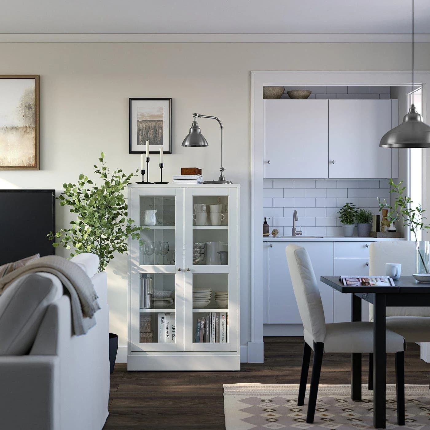 IKEA HAVSTA Vitrine mit Sockel Weiß Massivholz