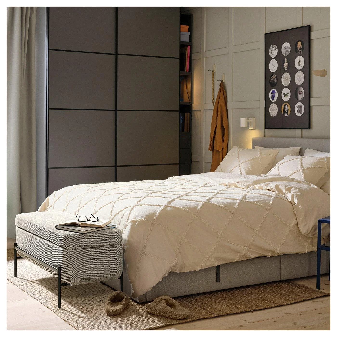 IKEA VALTORP Bank mit Stauraum Beige Braun