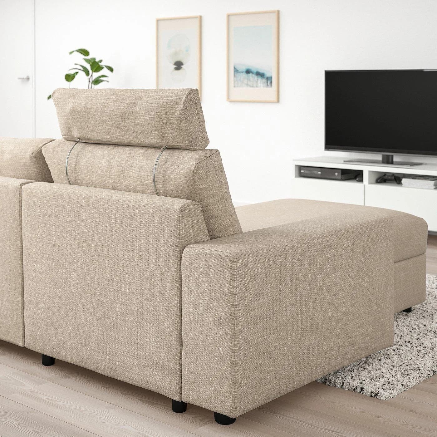 IKEA VIMLE 3er-Sofa mit Recamiere Beige