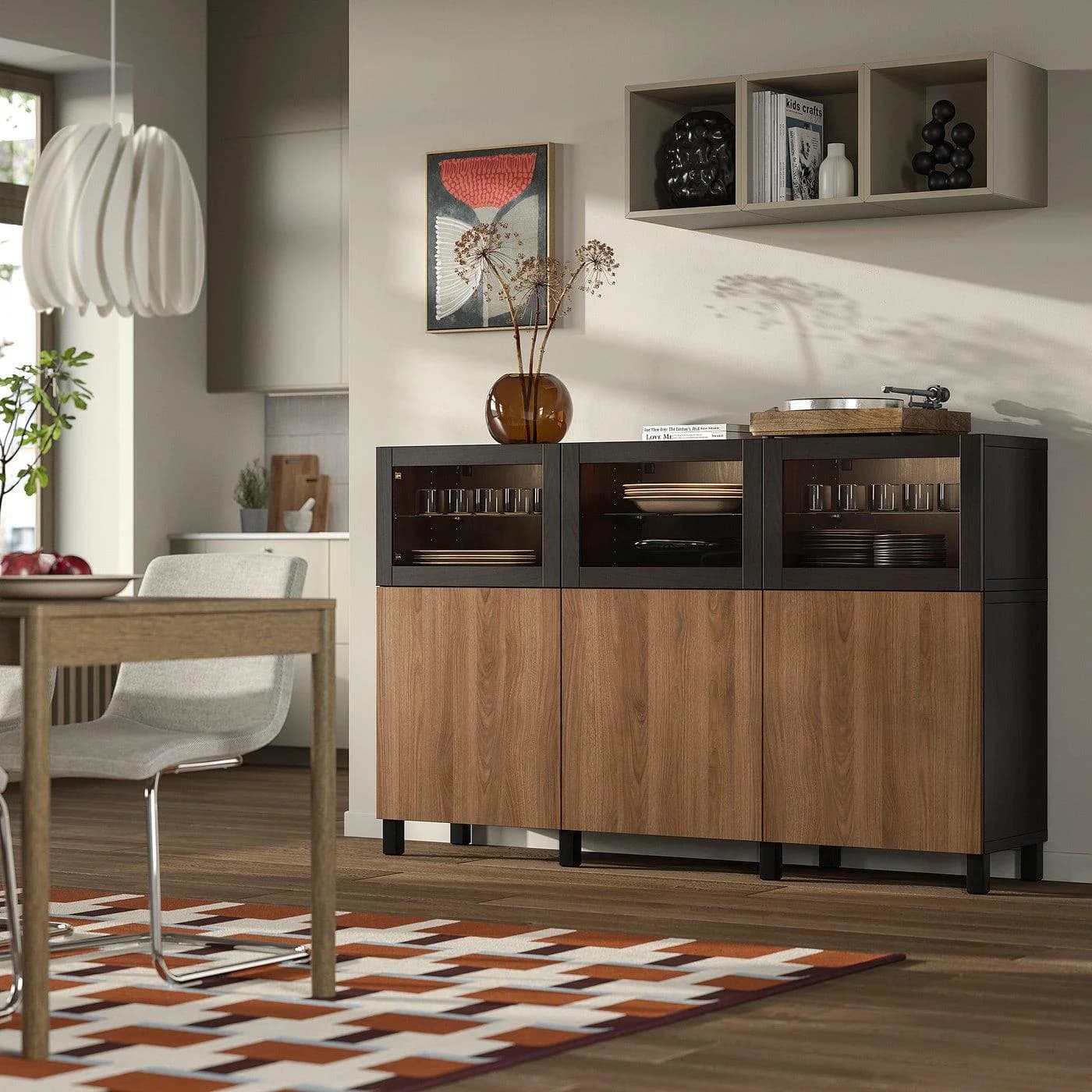 IKEA BESTÅ Aufbewahrung mit Türen Sideboard Dunkelbraun Nussbaumoptik