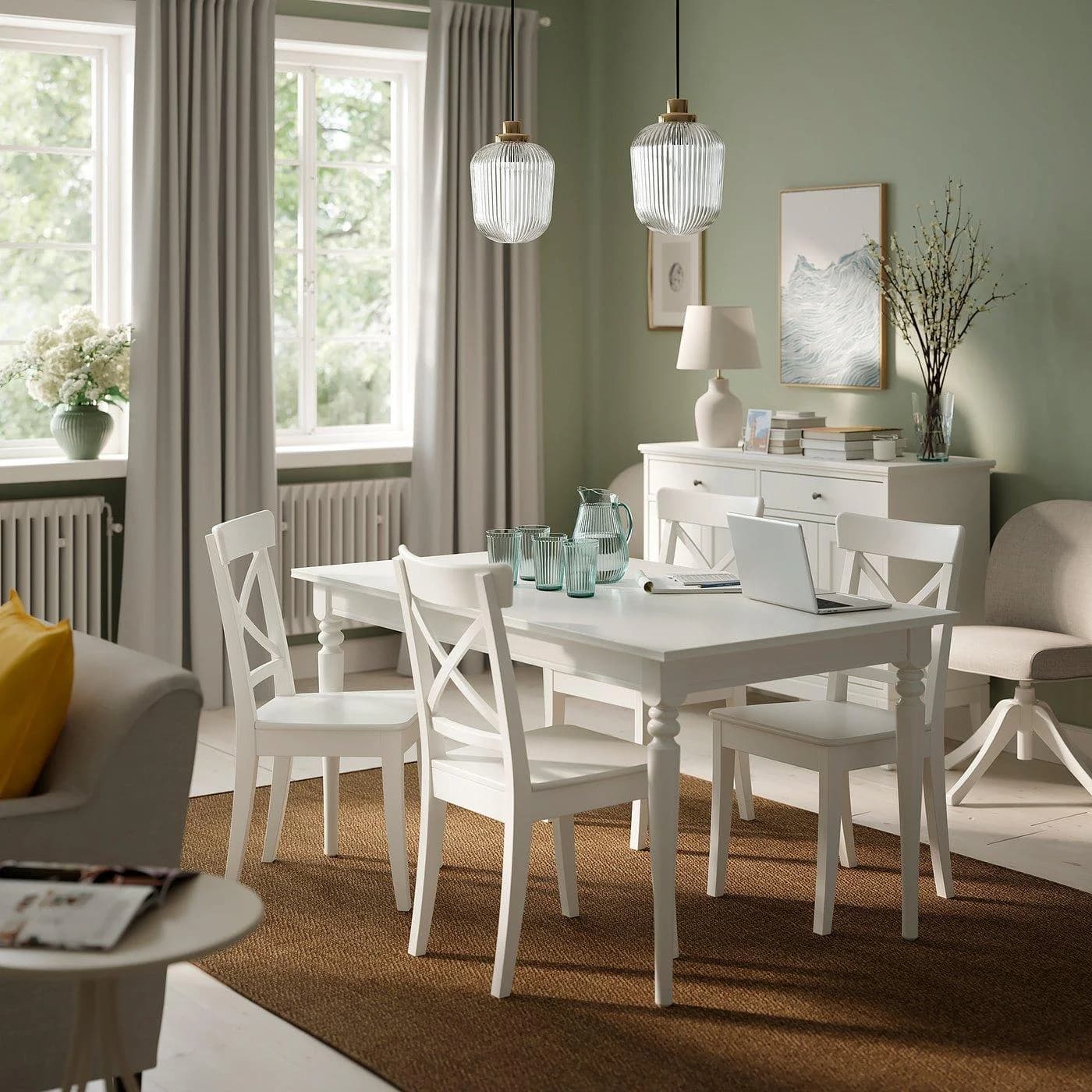 IKEA ROSENTORP Stuhl Weiß Retro Design