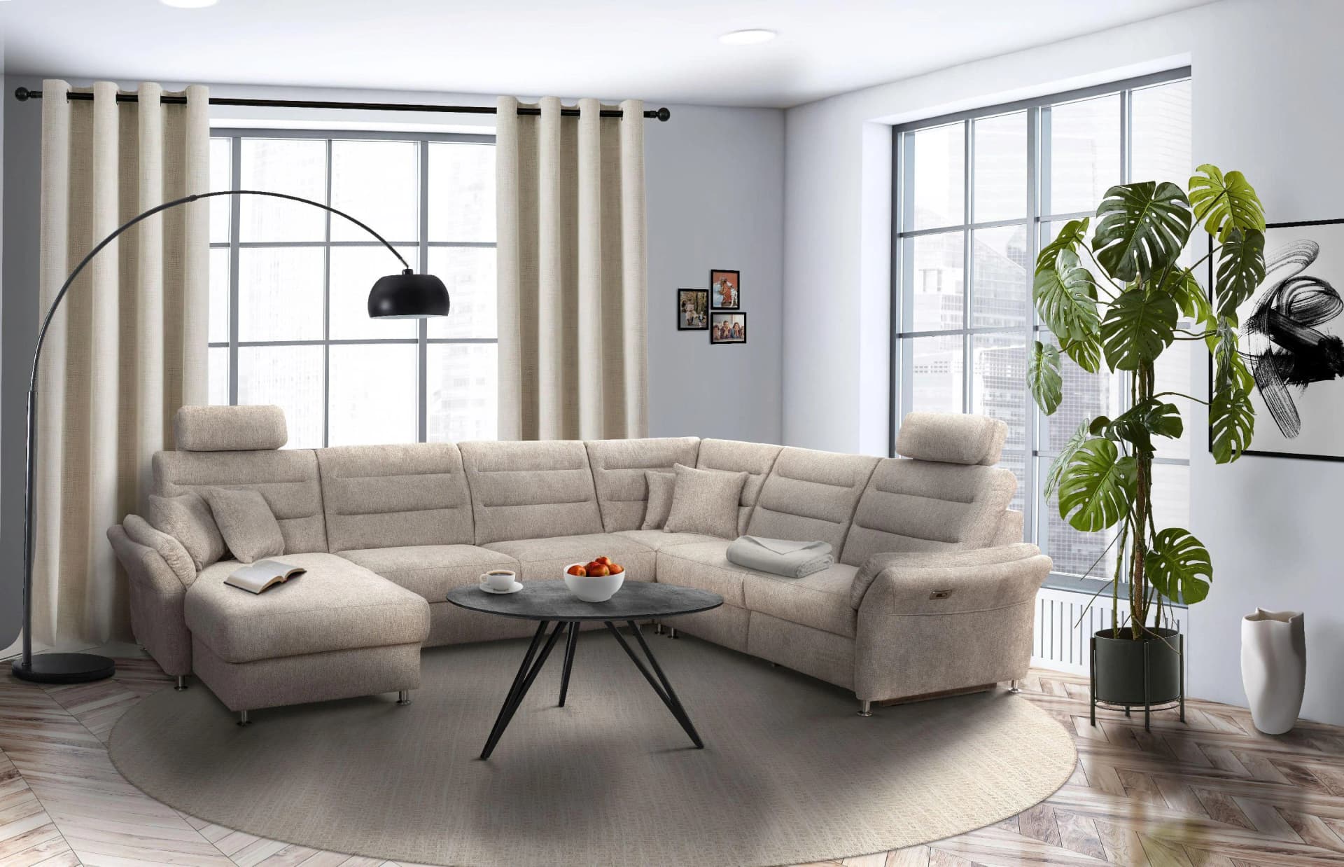 Harper Wohnlandschaft HARPER MELIDES Ecksofa mit Ottomane