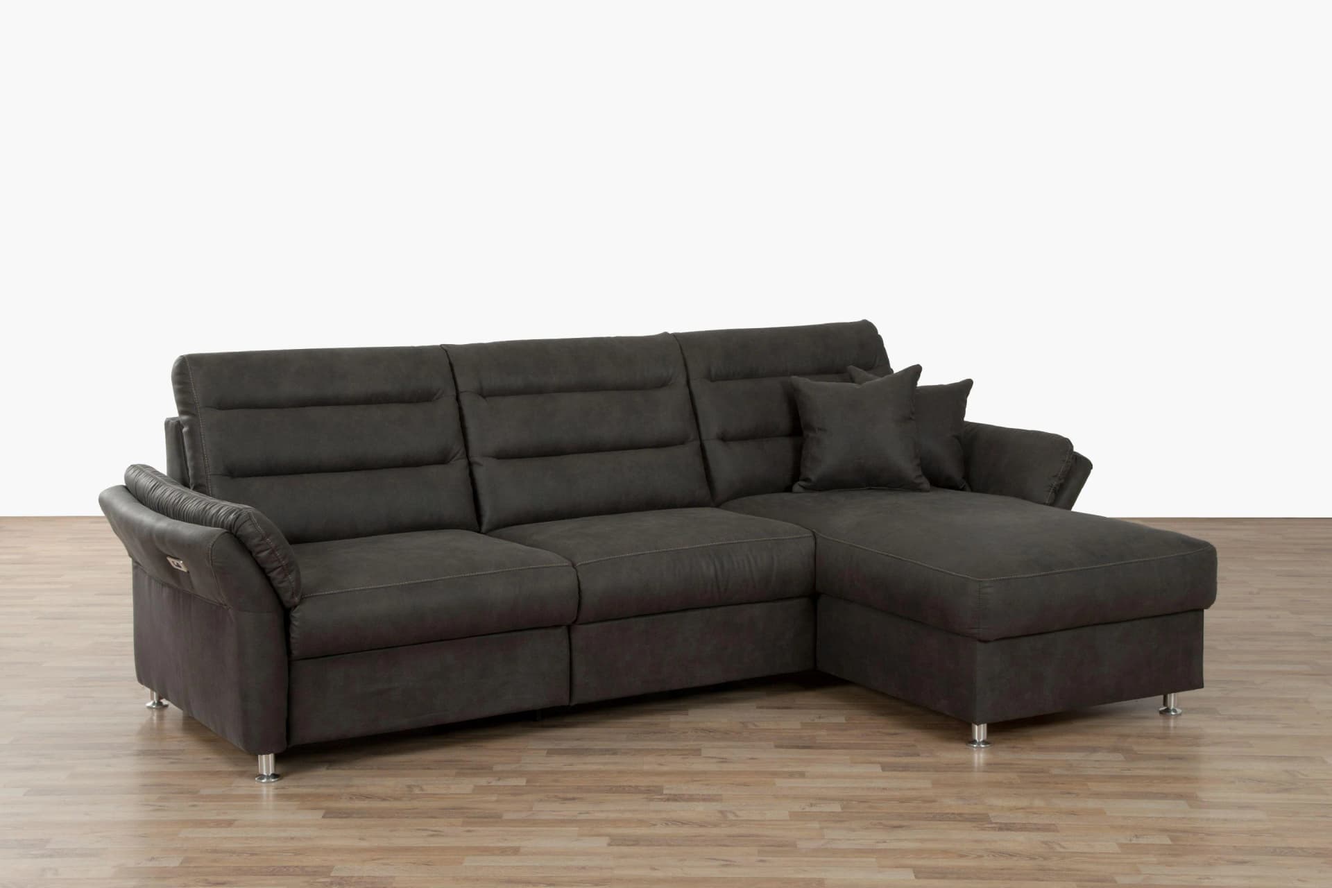 Polsterecke HARPER MELIDES 3-Sitzer mit Ottomane Stoff