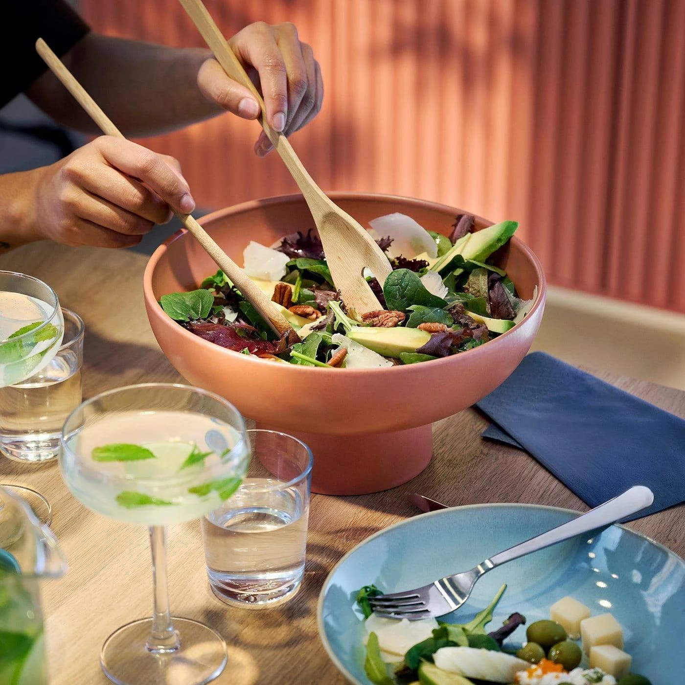 IKEA BLOMVECKLARE Servierschüssel Dunkelrot Terrakotta-Optik