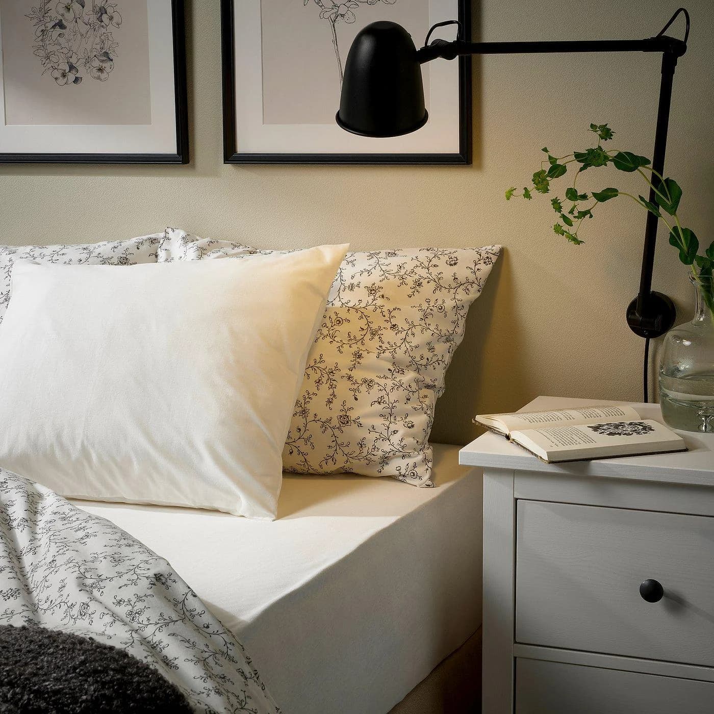 IKEA VÅRVIAL Spannbettlaken Weiß 100% Baumwolle Jersey
