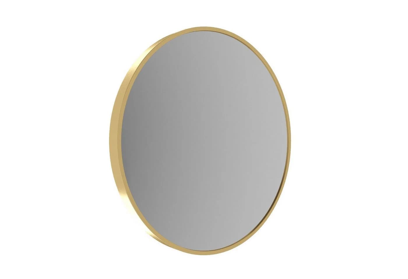 AQUALAVOS Wandspiegel Rund 60cm Gold Kristallglas Aluminium
