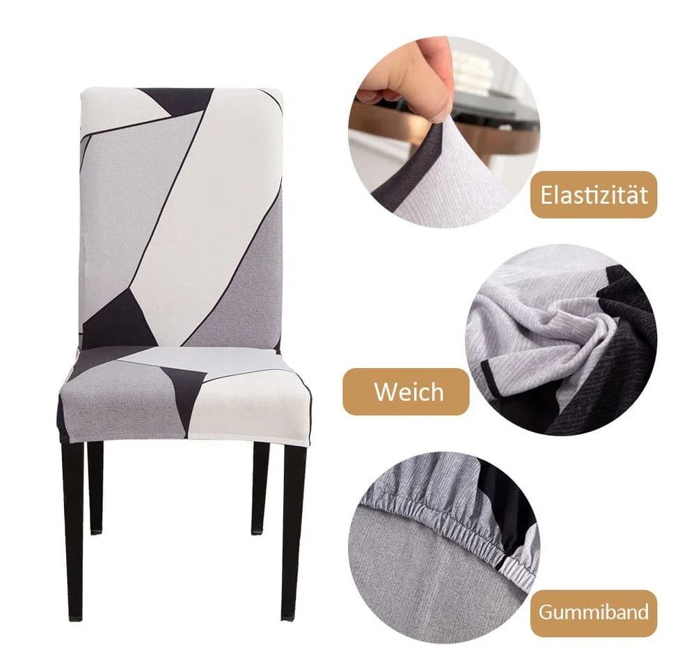 Vivi Idee Stuhlbezug Set 4/6er Elastisch Waschbar Polyester