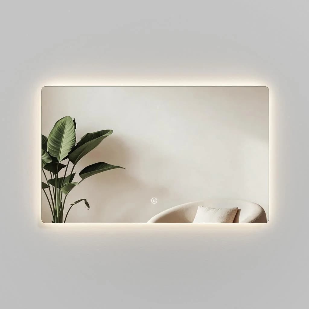 Emke LED Badspiegel 100x60 cm mit 3 Lichtfarben & Touch-Schalter