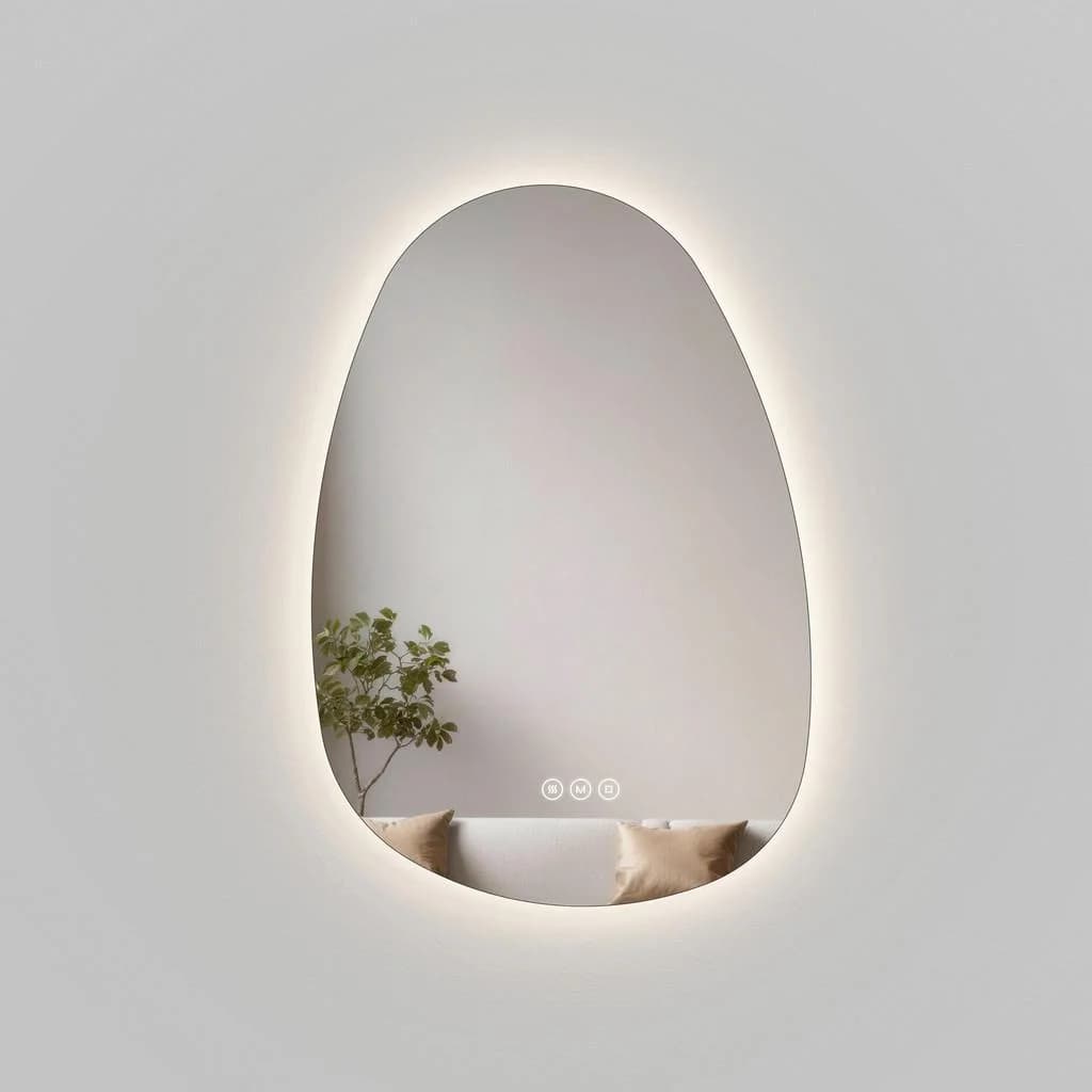 Emke LED Badspiegel Oval 45x65 cm mit Dimmung & Anti-Beschlag