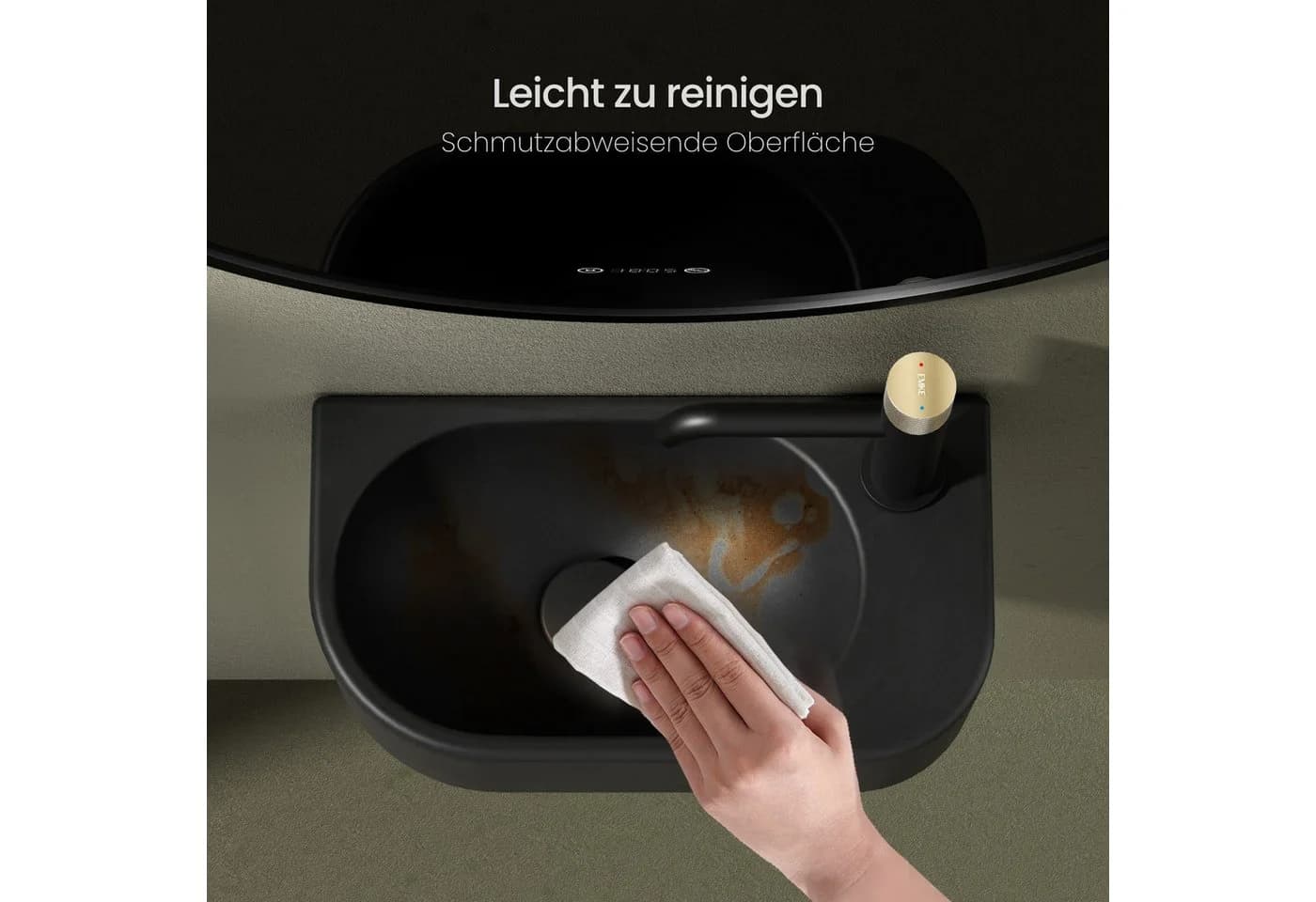 EMKE Aufsatzwaschbecken Keramik Schwarz