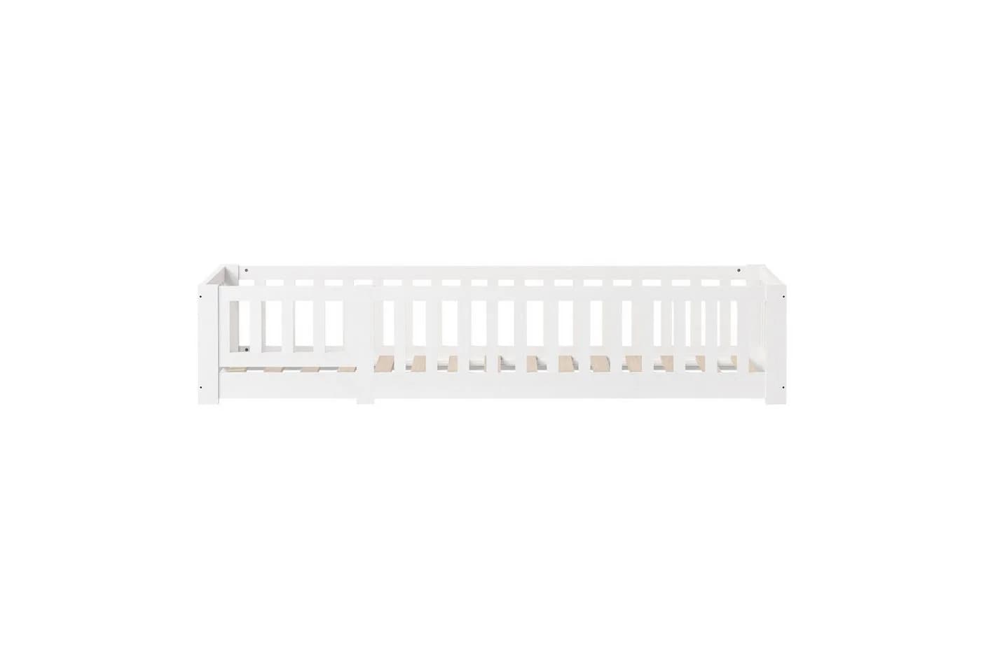 Gdood Kinderbett Massivholzbett Bodenbett Zaunbett Einzelbett Montessori 90x200 cm
