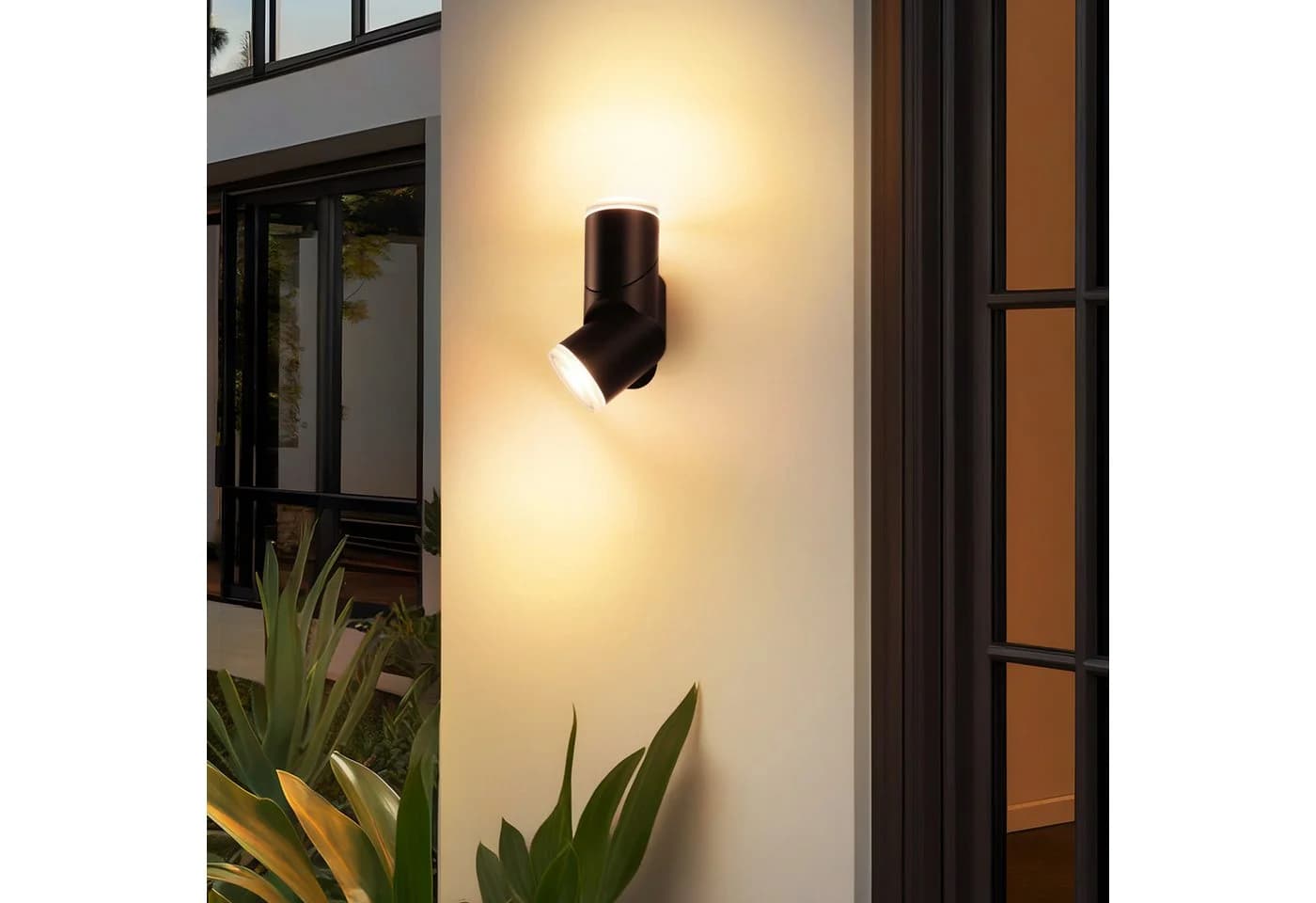 Nettlife LED Außen-Wandleuchte 10W Schwarz 3000K Warmweiß