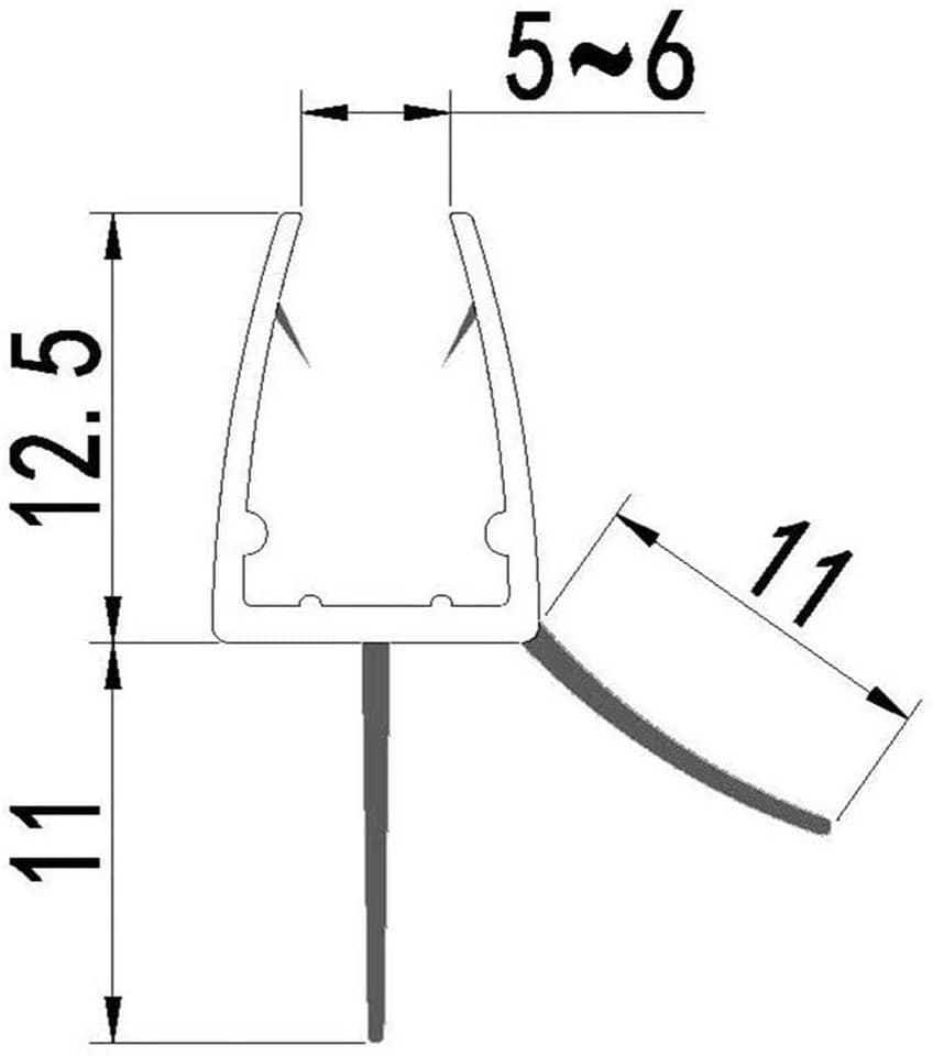 IMPTS Duschtür Dichtung Wasserabweisend 5mm/6mm PVC